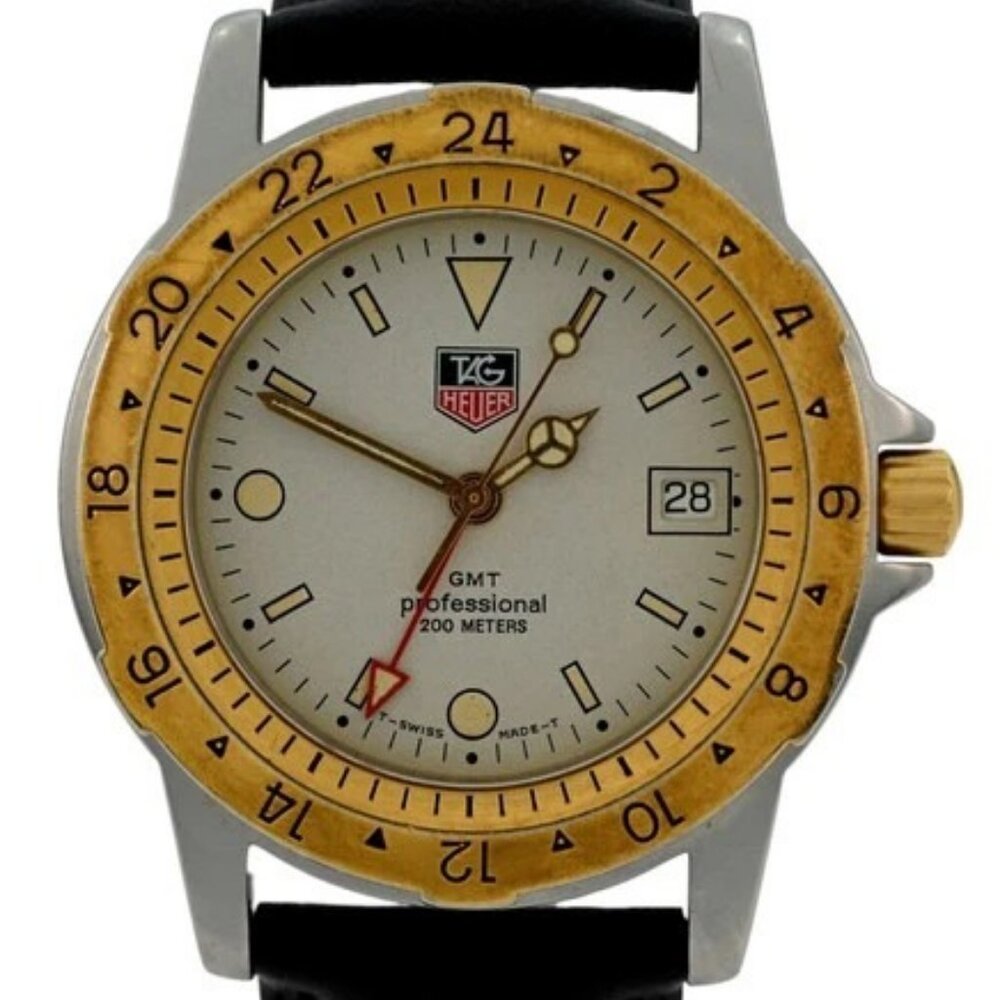 Tag Heuer 40mm Men's Two Tone Professional 1500 Series GMT Swiss Watch- 155.706!